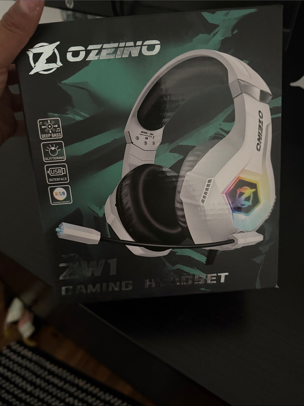 White Gaming Headset with RGB Lighting